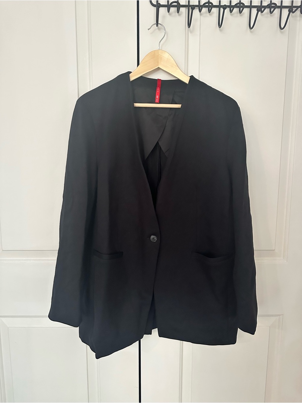Spanx Black Single-Button V-Neck Blazer